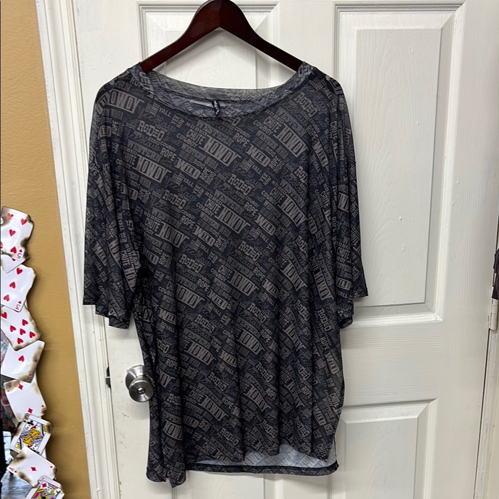 Gray Relaxed Boxy Tunic Top
